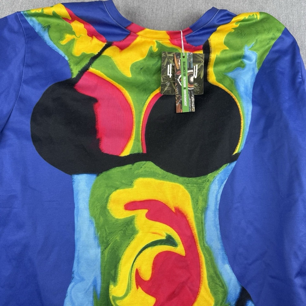 4Shew for Nature graphic thermal recycled plastic by women's bikini tshirt L NWT